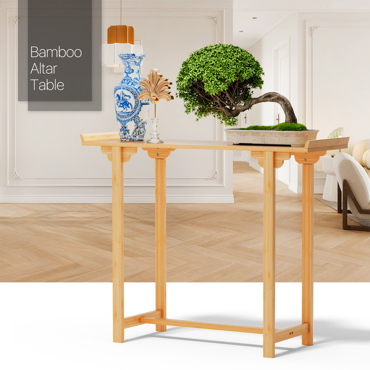 40" Width Bamboo Entryway Table - Brown