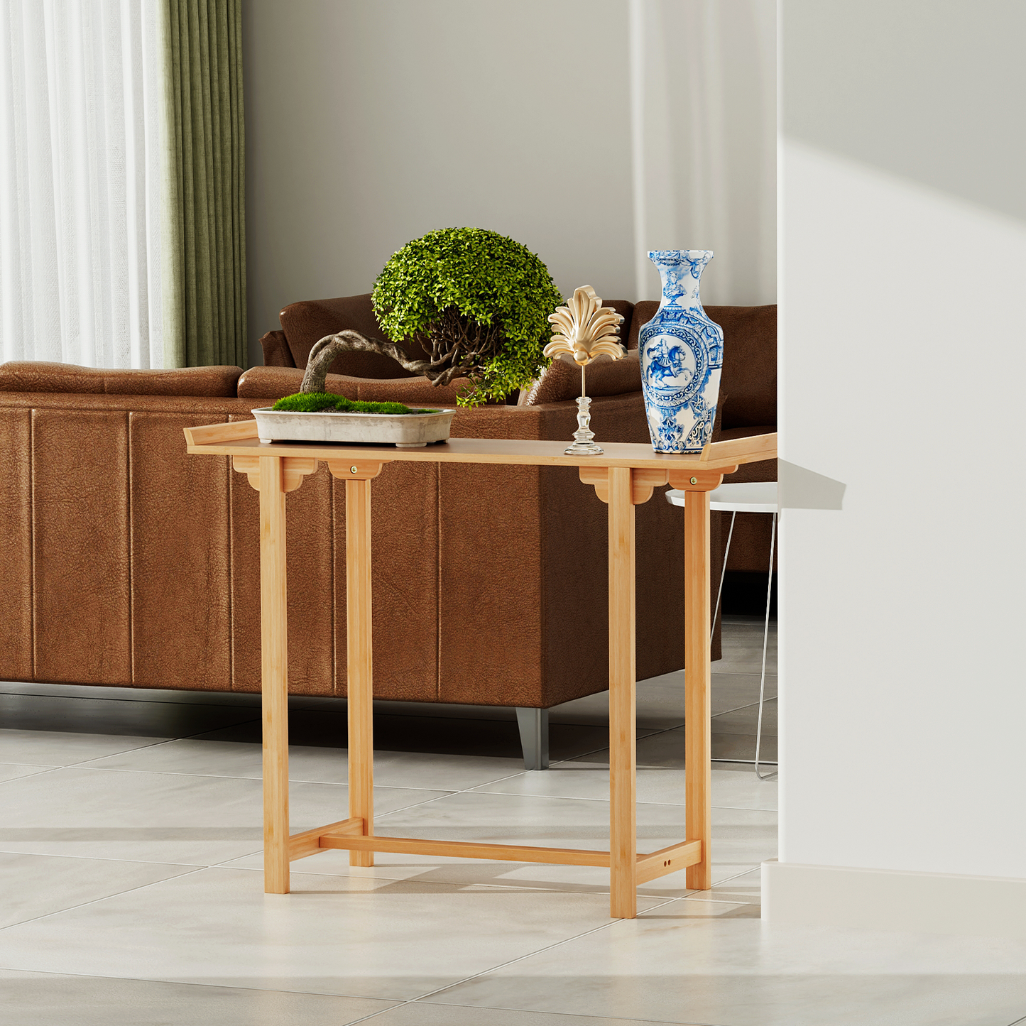 40" Width Bamboo Entryway Table - Brown