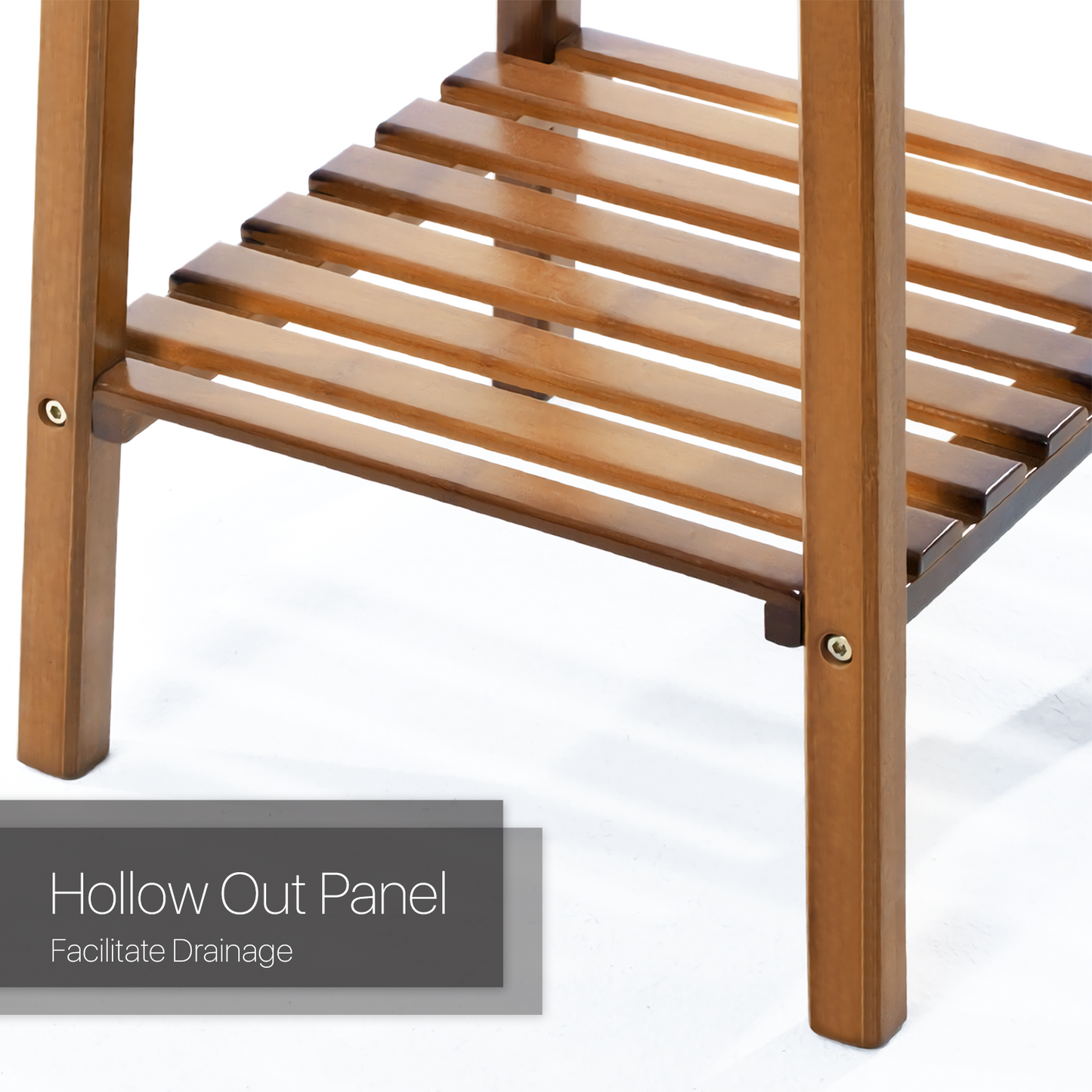 Bamboo 2 Tier Plant Stand - Brown