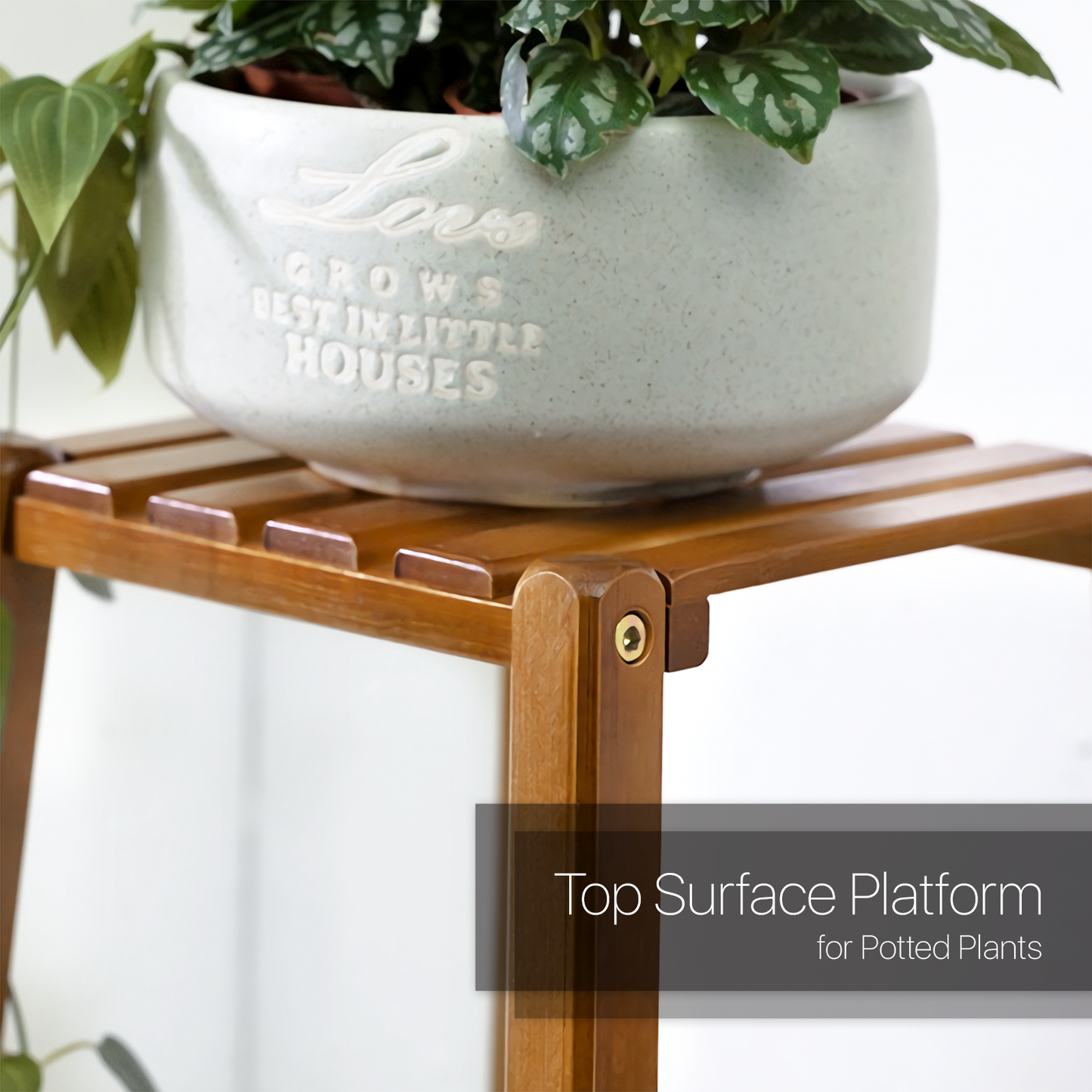 Bamboo 2 Tier Plant Stand - Brown