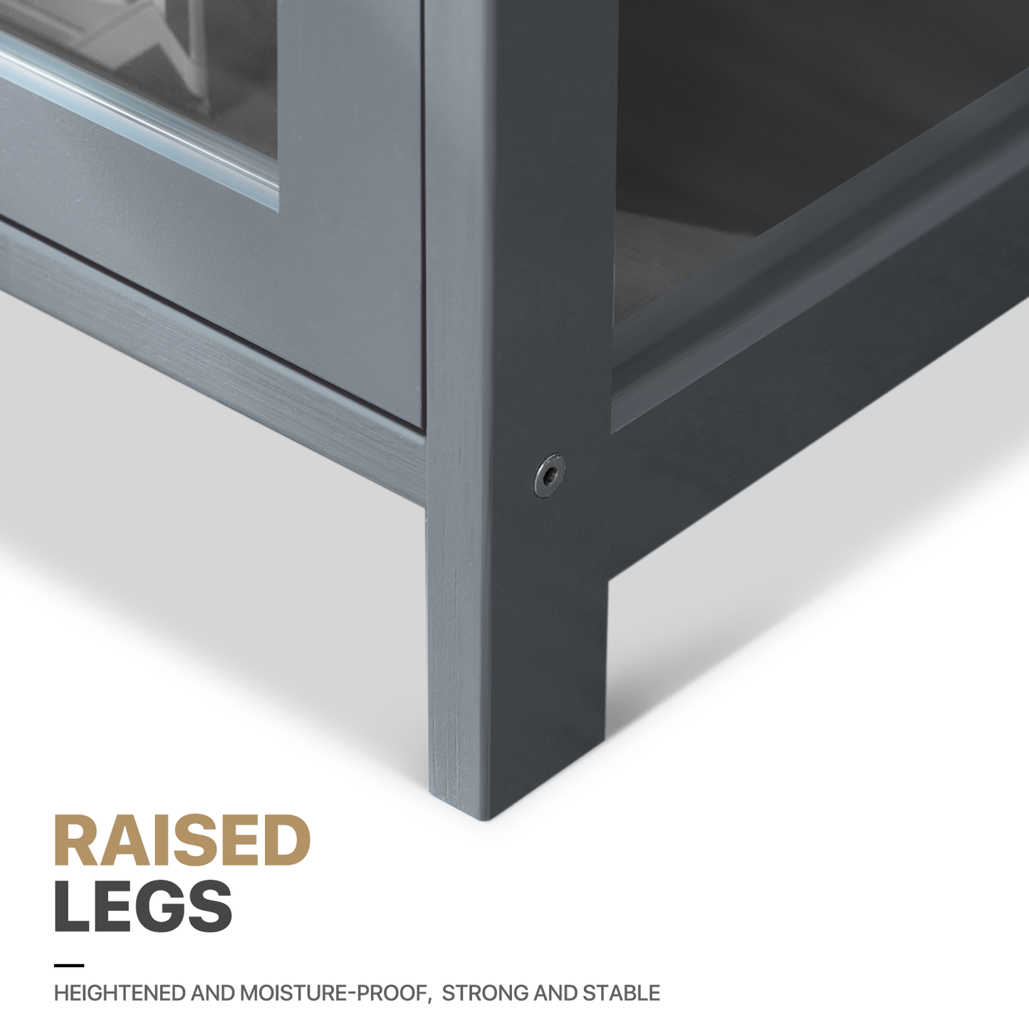 Display Case - Acrylic Flip Door - transparent on all sides - 2 Tiers - 23.5 in.L 13 in.W 29 in.H - Gray