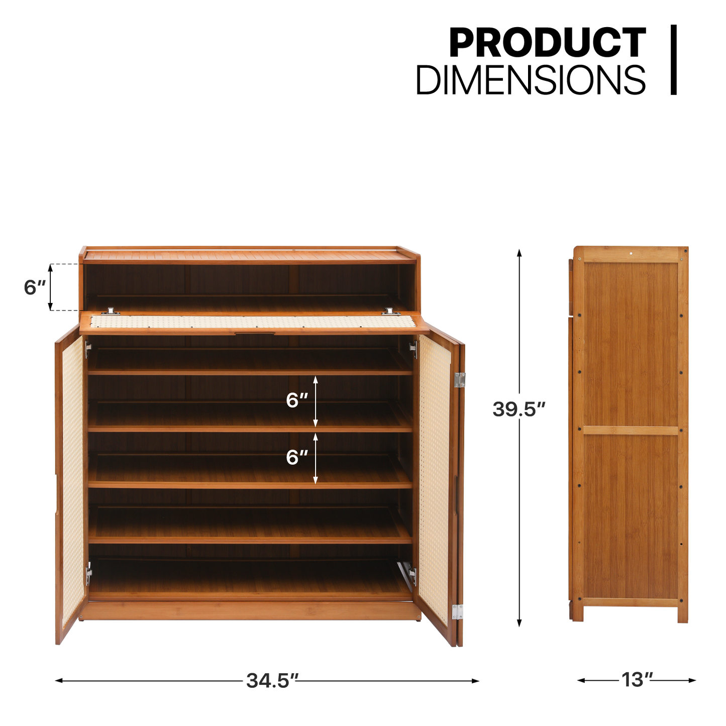 Shoe Storage - 7 Tiers 3 door - Brown