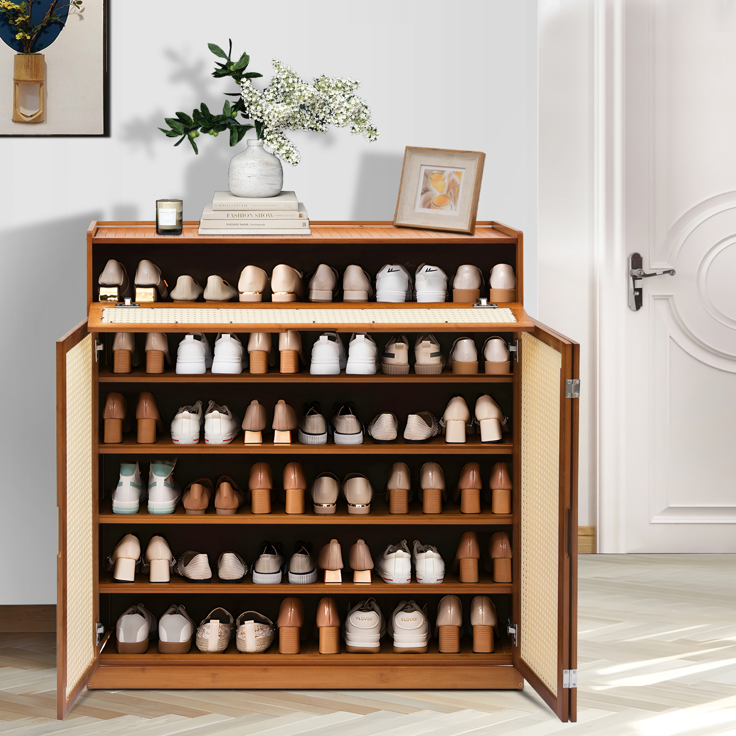 Shoe Storage - 7 Tiers 3 door - Brown