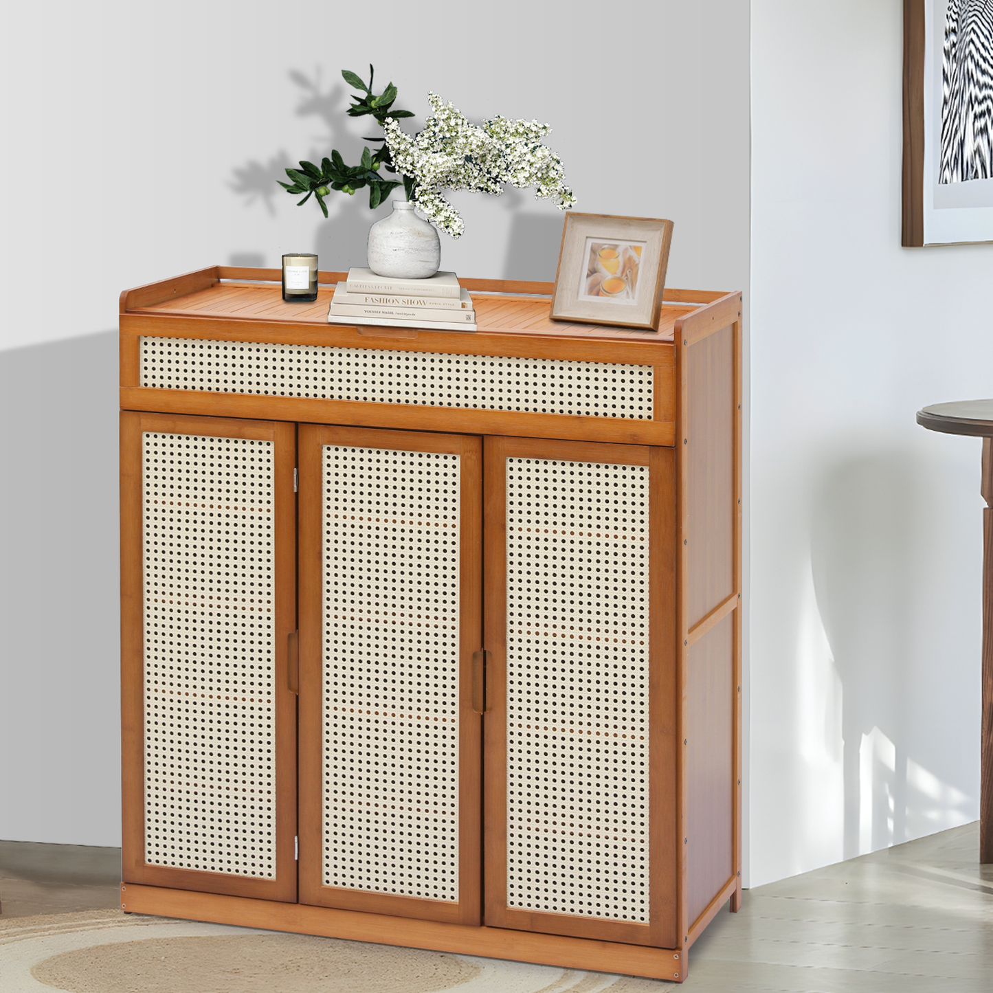 Shoe Storage - 7 Tiers 3 door - Brown
