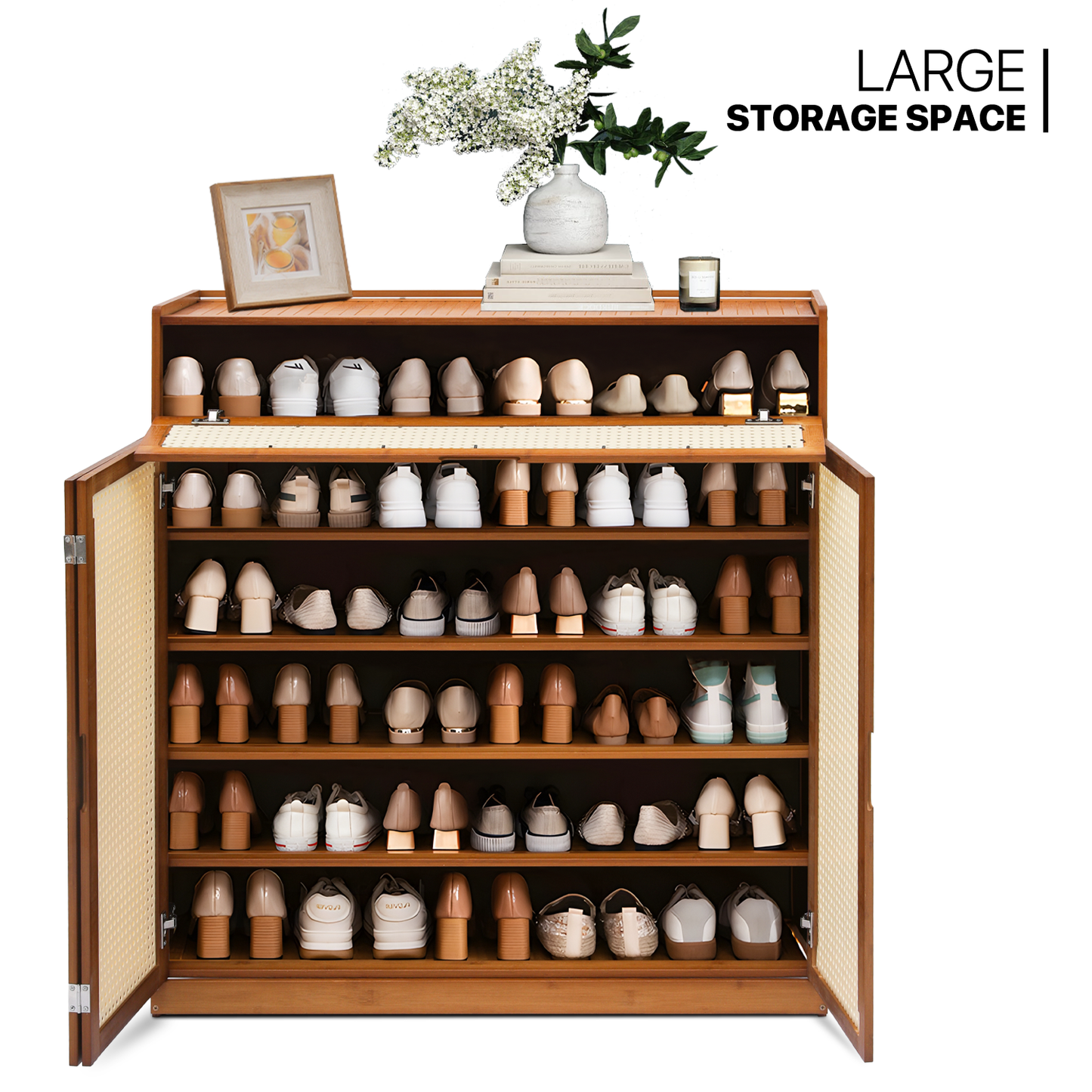 Shoe Storage - 7 Tiers 3 door - Brown