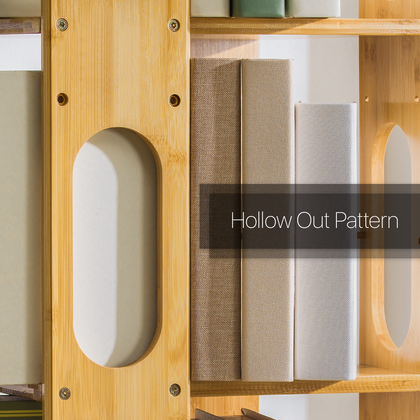 360° Swivel Bookshelf - Oval Hollow Pattern - 15" - Natural