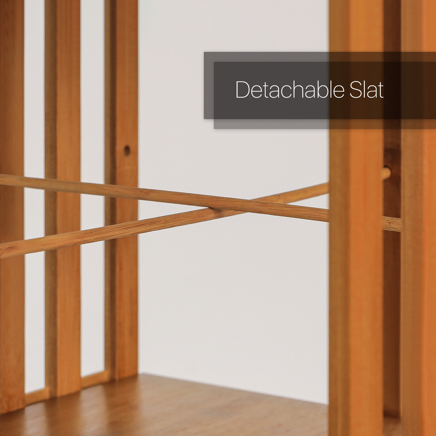 360°Swivel Bookshelf - Vertical Fence Pattern - with Bottom Cabinet Storage - 15" - Brown