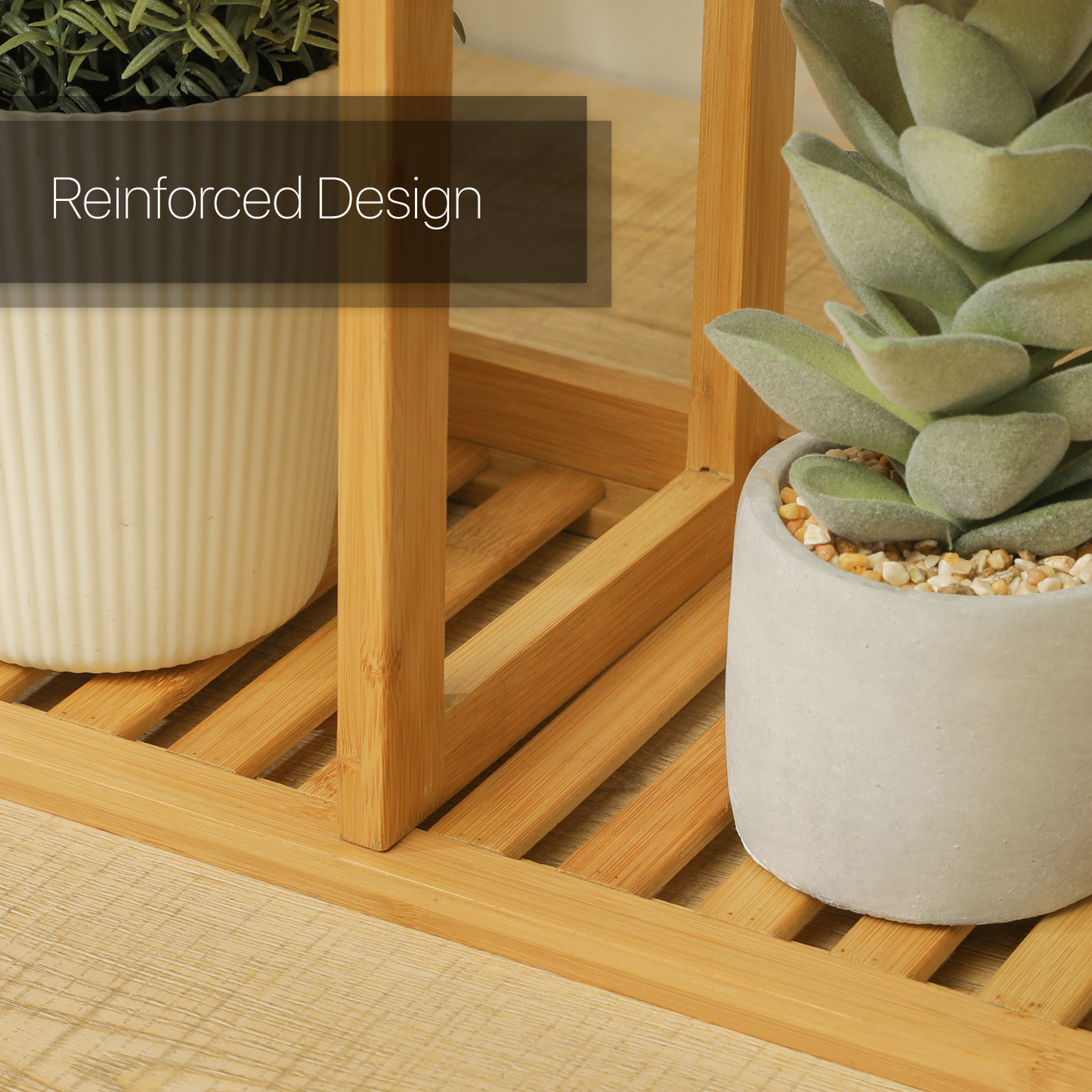 Flower Plant Stand Display Shelf - 21 Potted Plant Holder - Natural