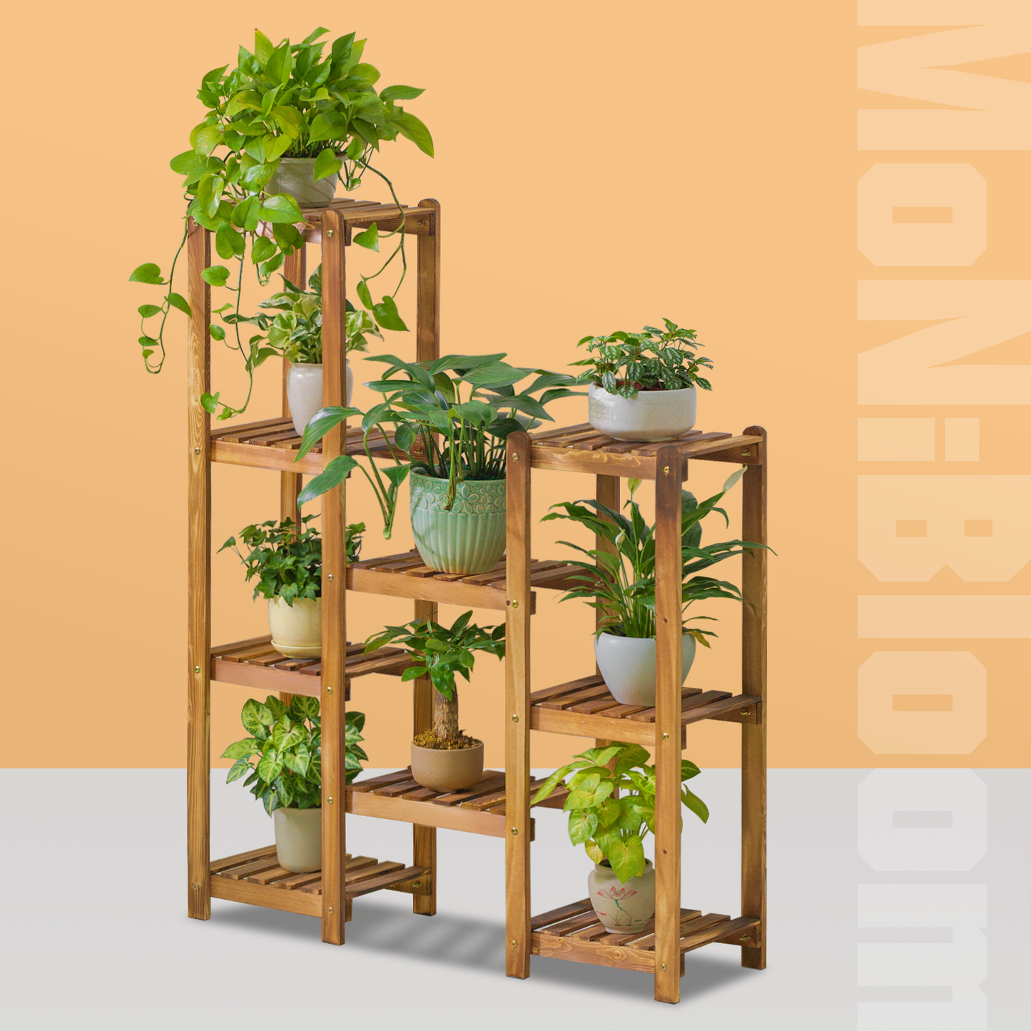 Flower Plant Stand Display Shelf Assembly - Carbonized