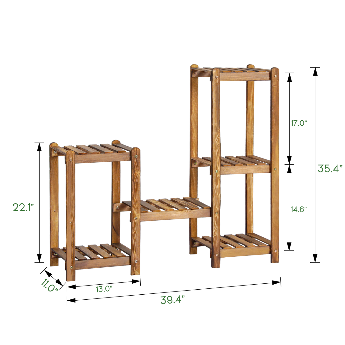 Flower Plant Stand Display Shelf Assembly - Carbonized