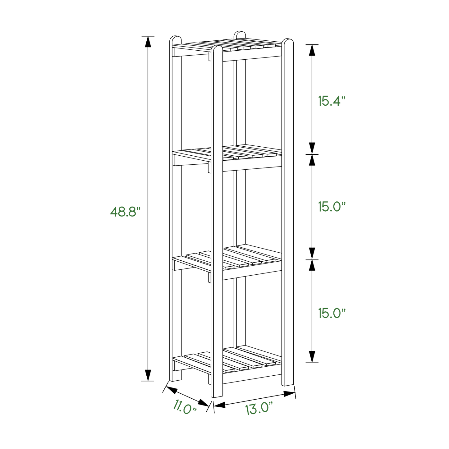 Flower Plant Stand Display Shelf Assembly - Carbonized