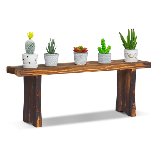 Flower Plant Stand Display Shelf - Bridge Arch Bench - 32" - Carbonized
