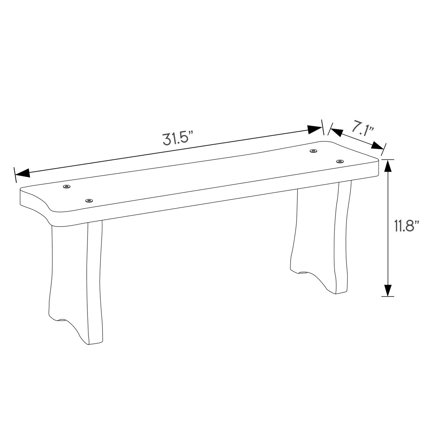 Flower Plant Stand Display Shelf - Bridge Arch Bench - 32" - Carbonized