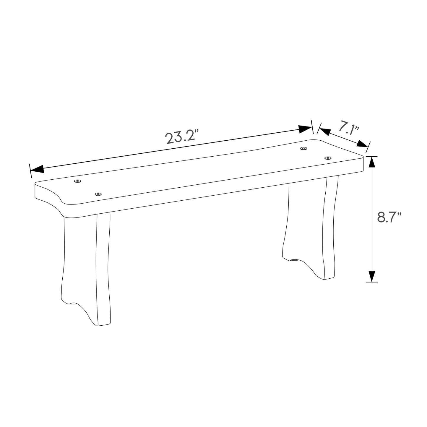 Flower Plant Stand Display Shelf - Bridge Arch Bench - 24" - Carbonized