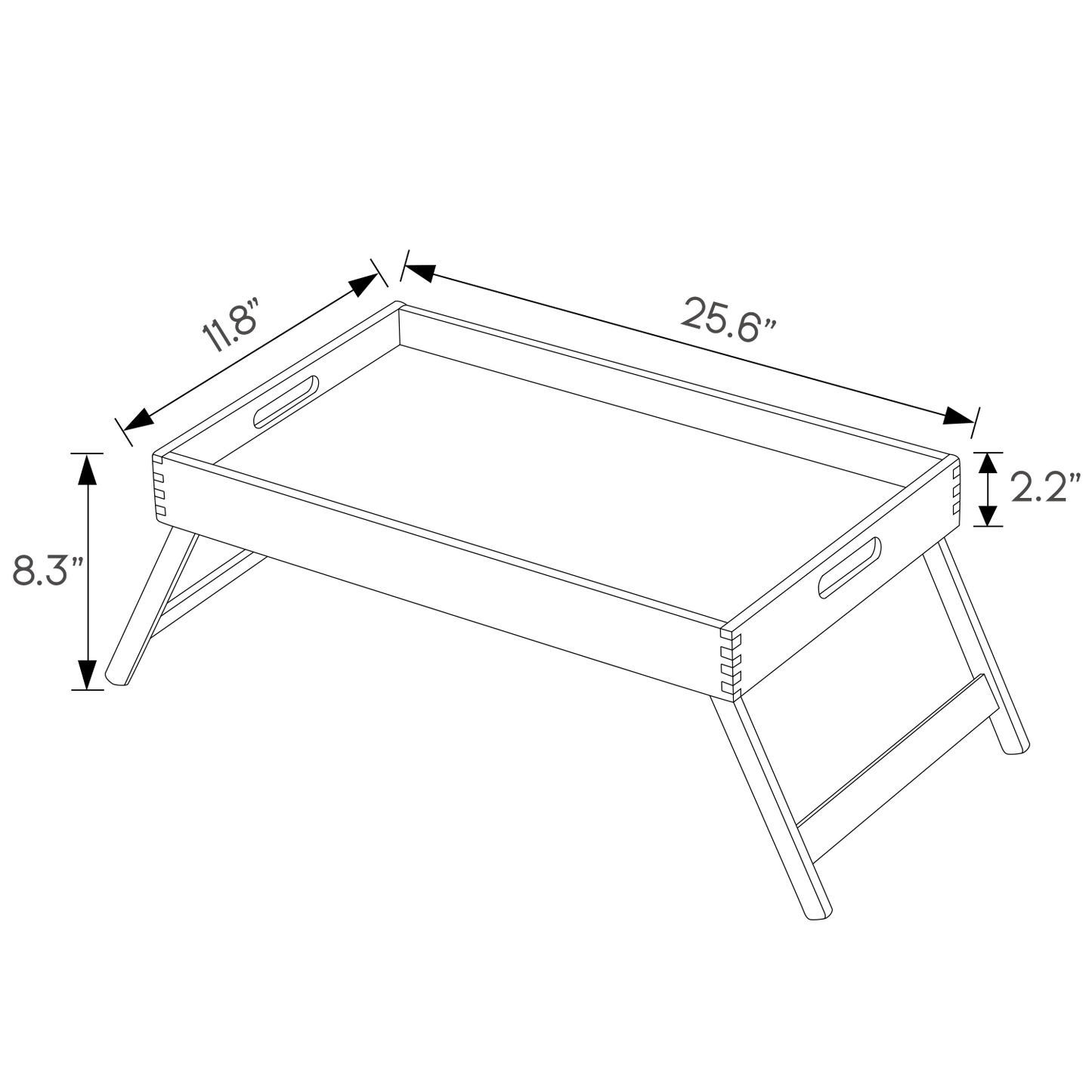 Foldable Breakfast Serving Tray Bed Table - Natural