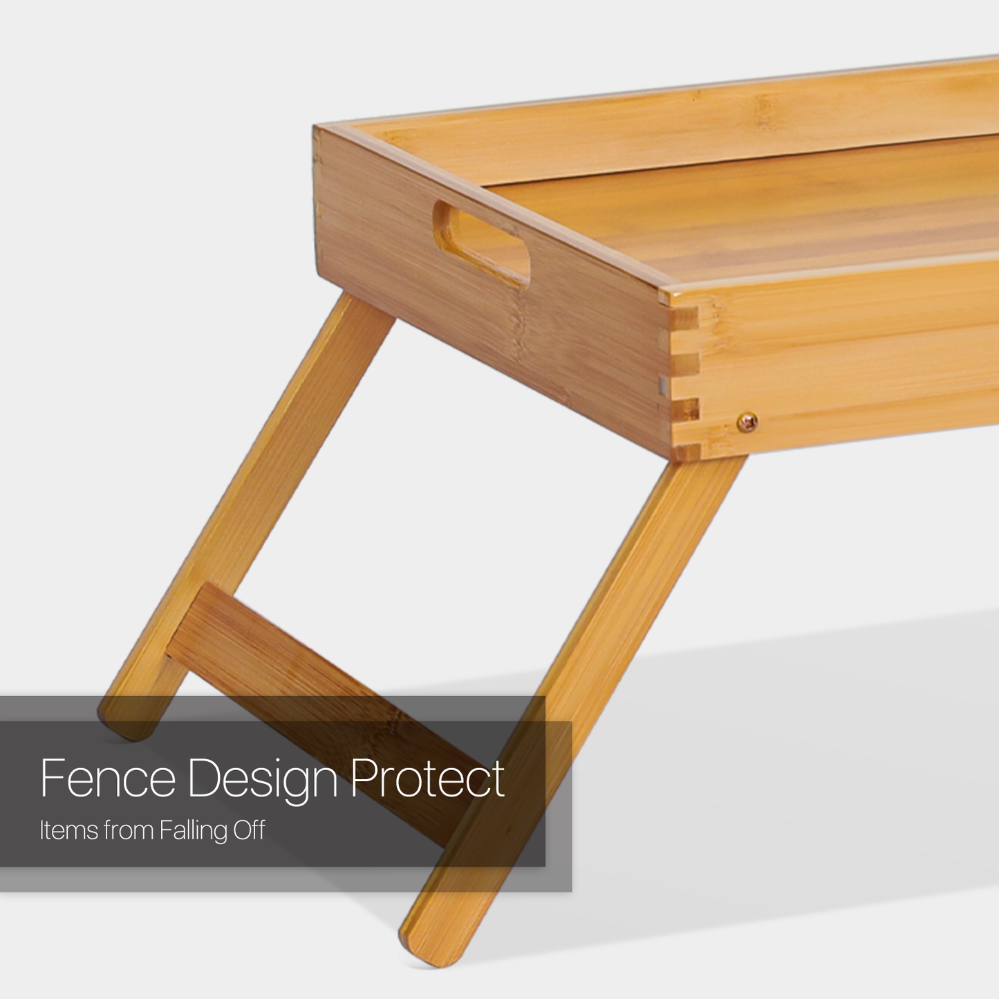Foldable Breakfast Serving Tray Bed Table - Natural