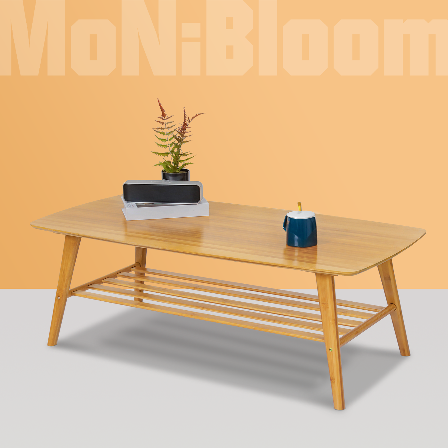Simple Coffee Table - with Storage Shelf - 48" - Natural