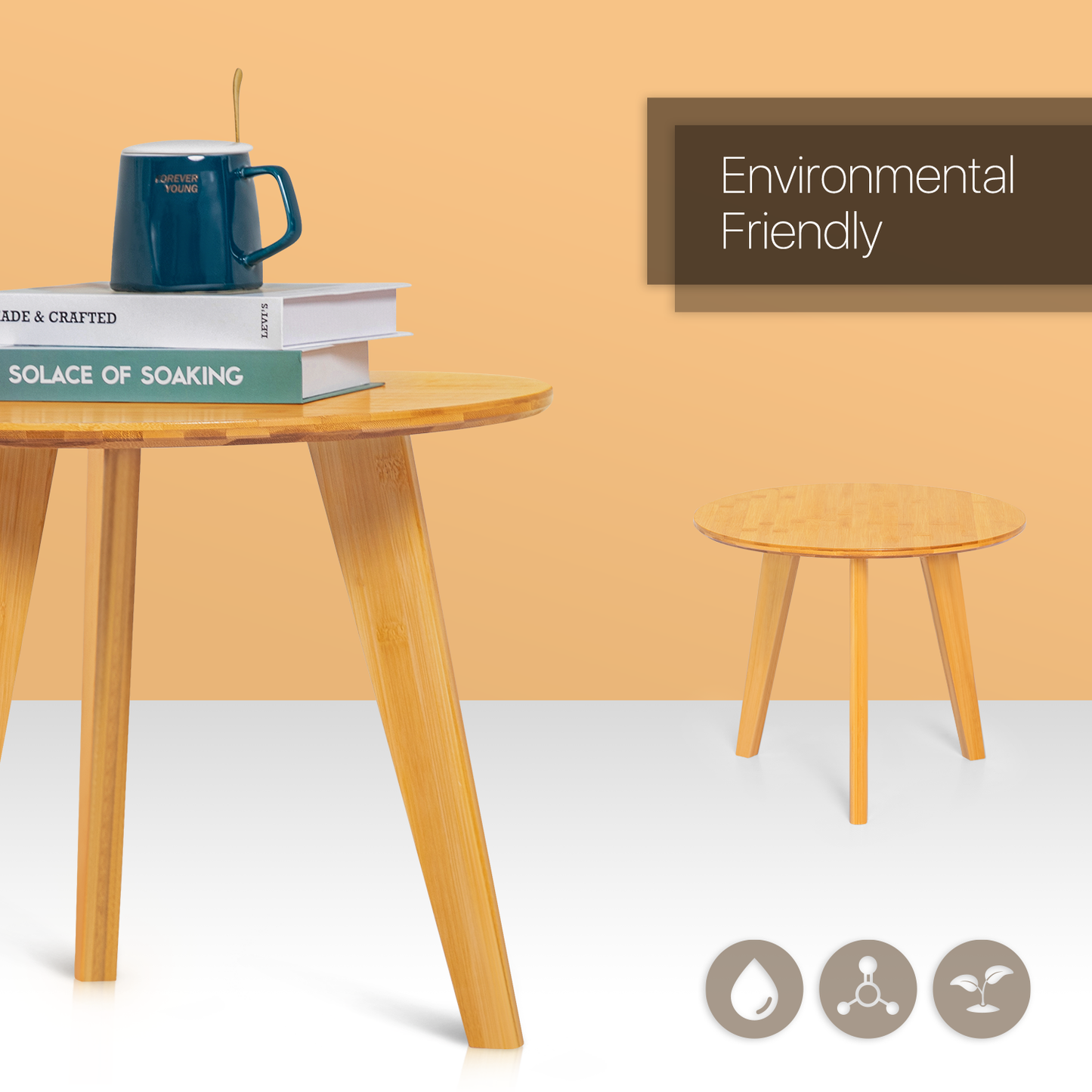 Round Shape End Table - Natural