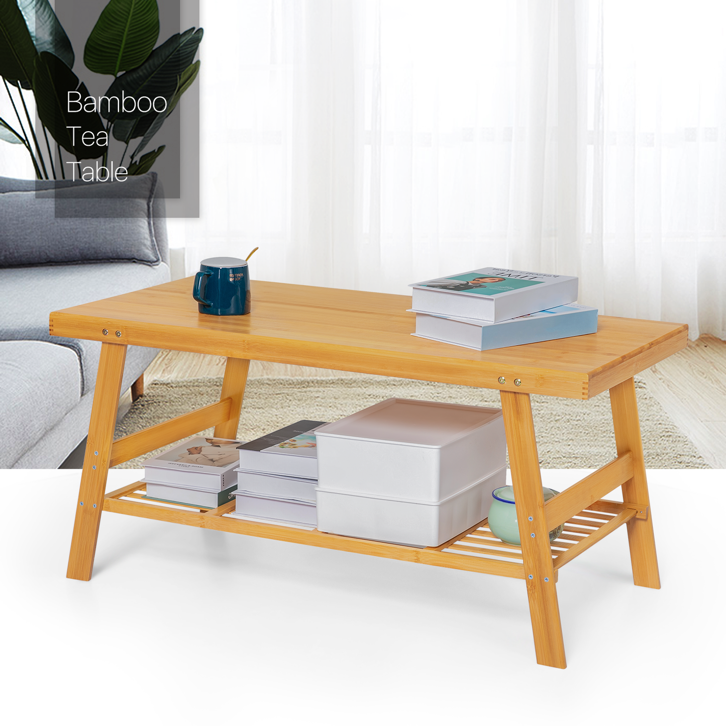 Rectangular Dual Tier Coffee Table - Natural