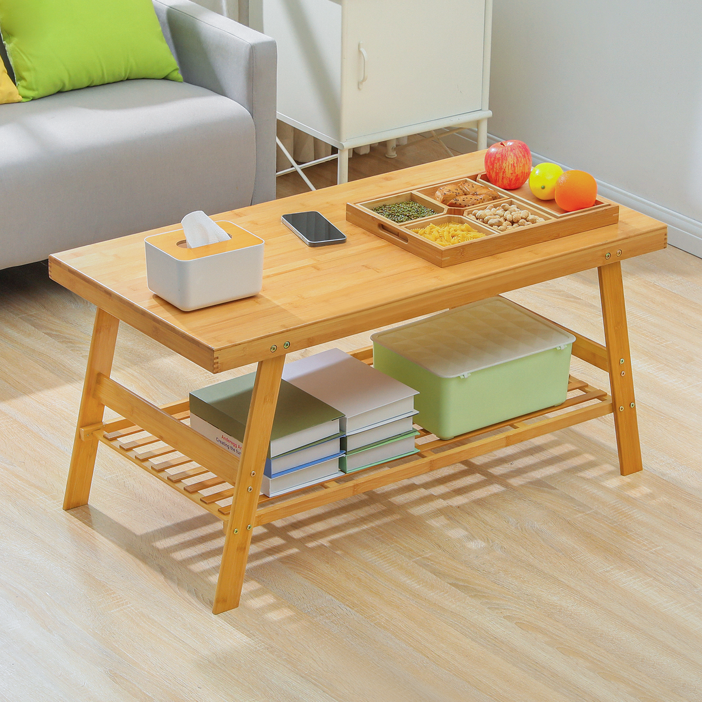 Rectangular Dual Tier Coffee Table - Natural