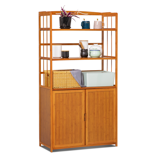 Two Doors Bottom Space Cupboard - Natural