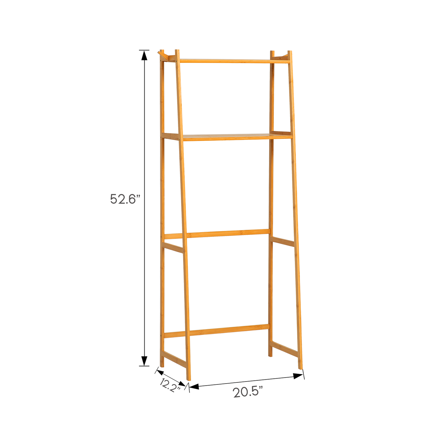 Over Toilet Storage Rack - with Hooks - Natural