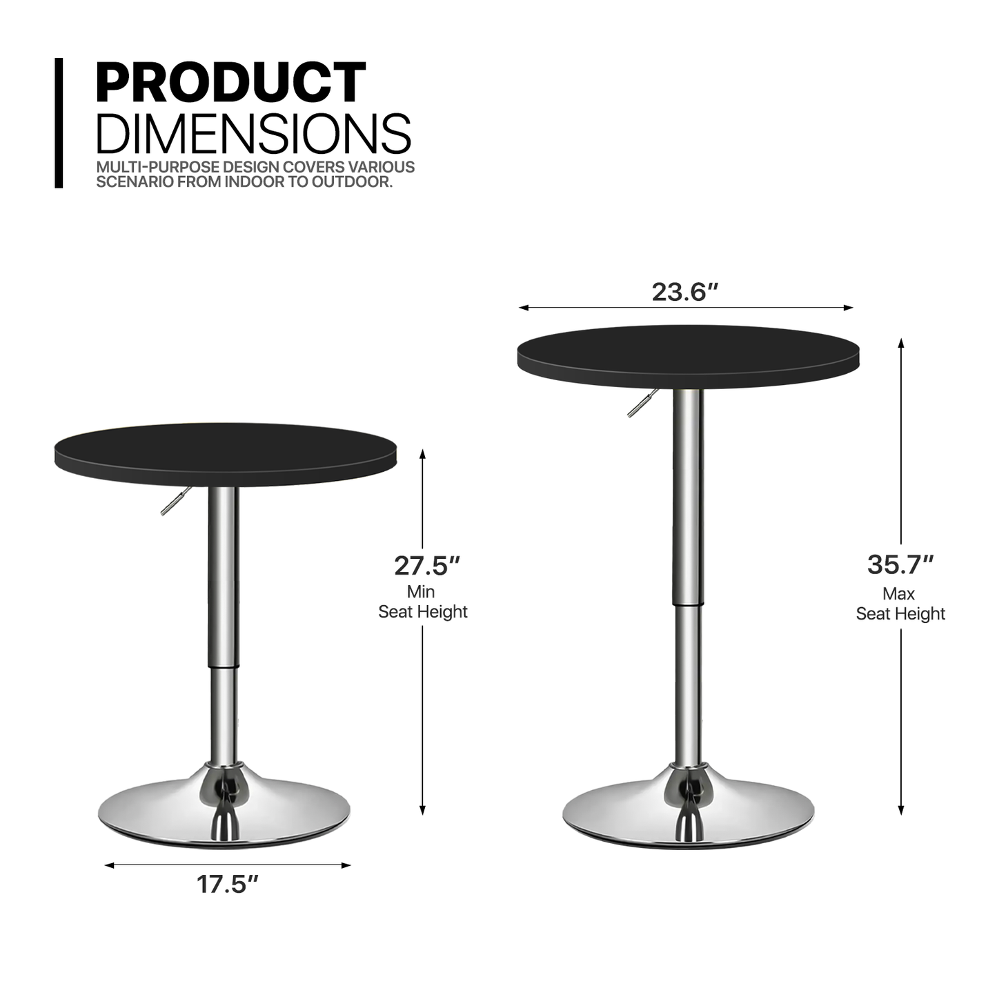 Pub Bar Table - Swivel Tabletop