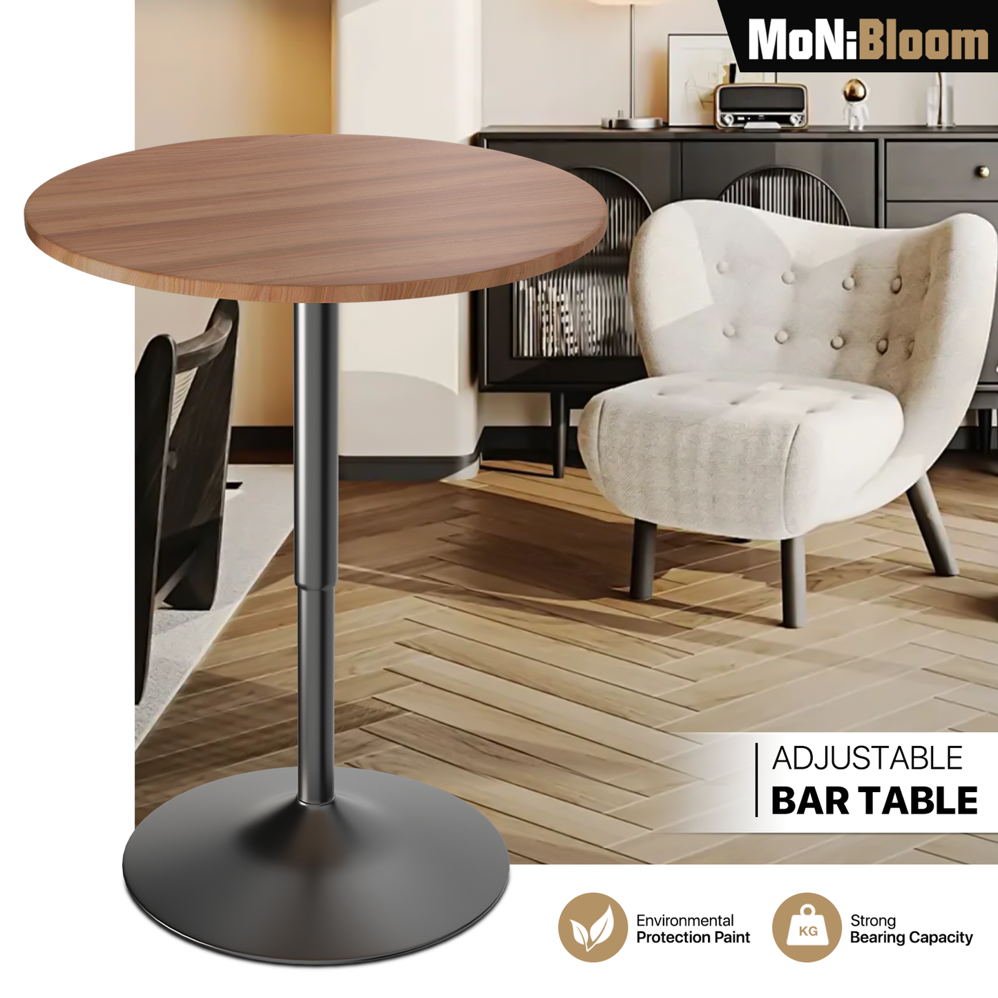 Adjustable Height Bar Table - 27.5" to 35"