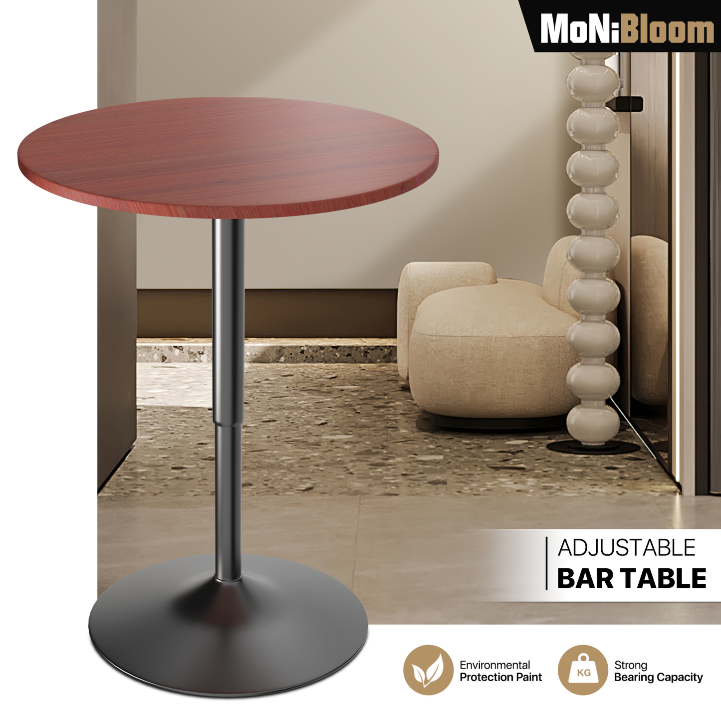 Adjustable Height Bar Table - 27.5" to 35"