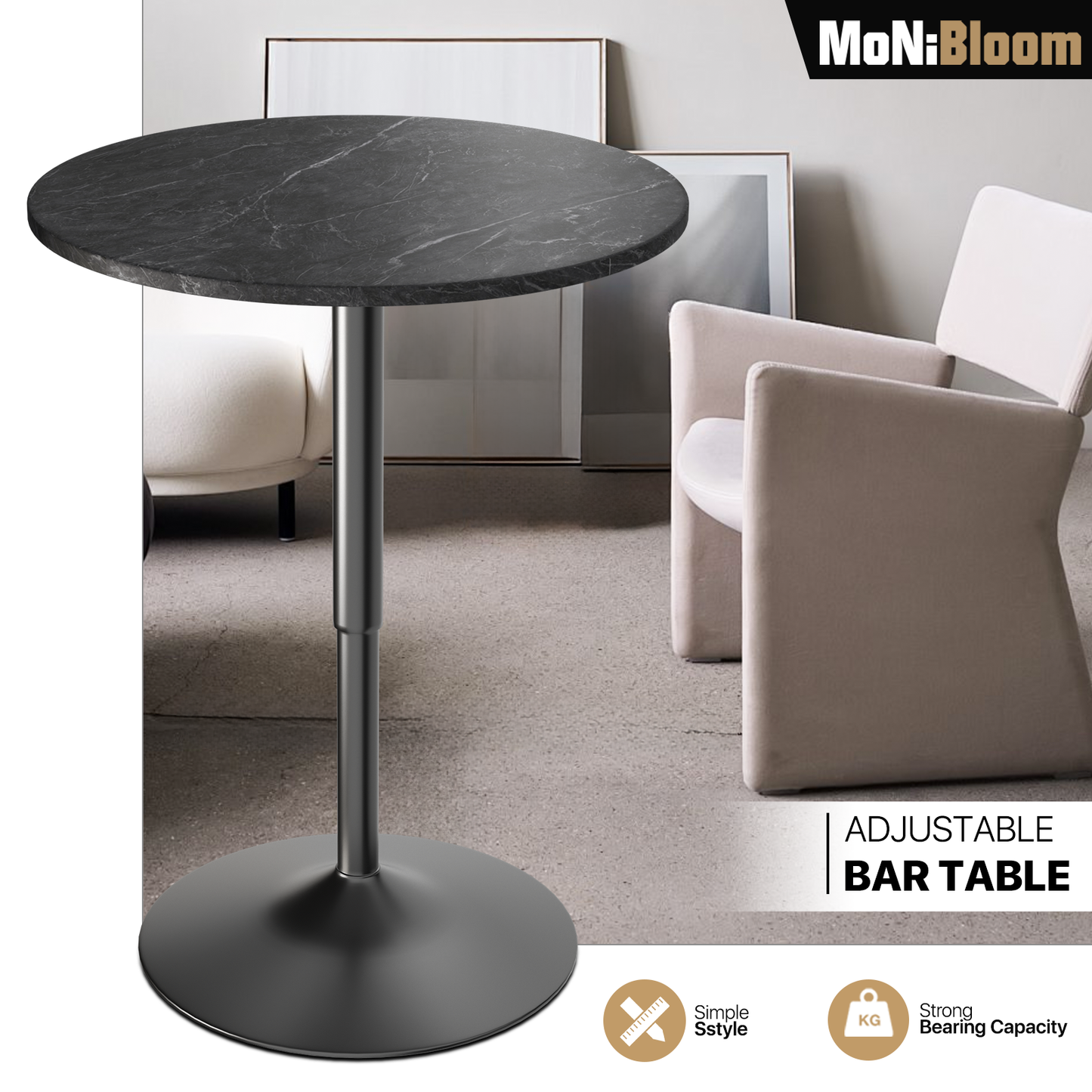 Adjustable Counter Height Pub Bar Table