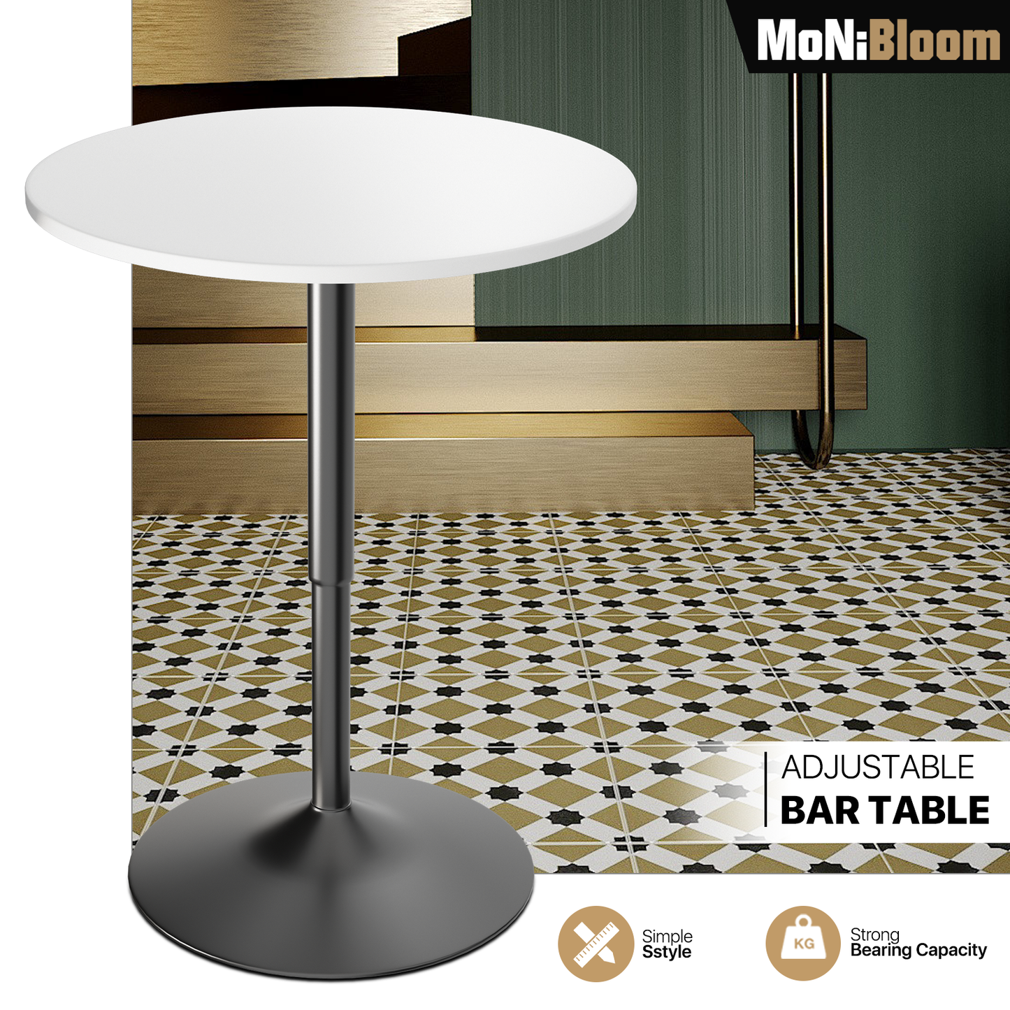 Adjustable Counter Height Pub Bar Table