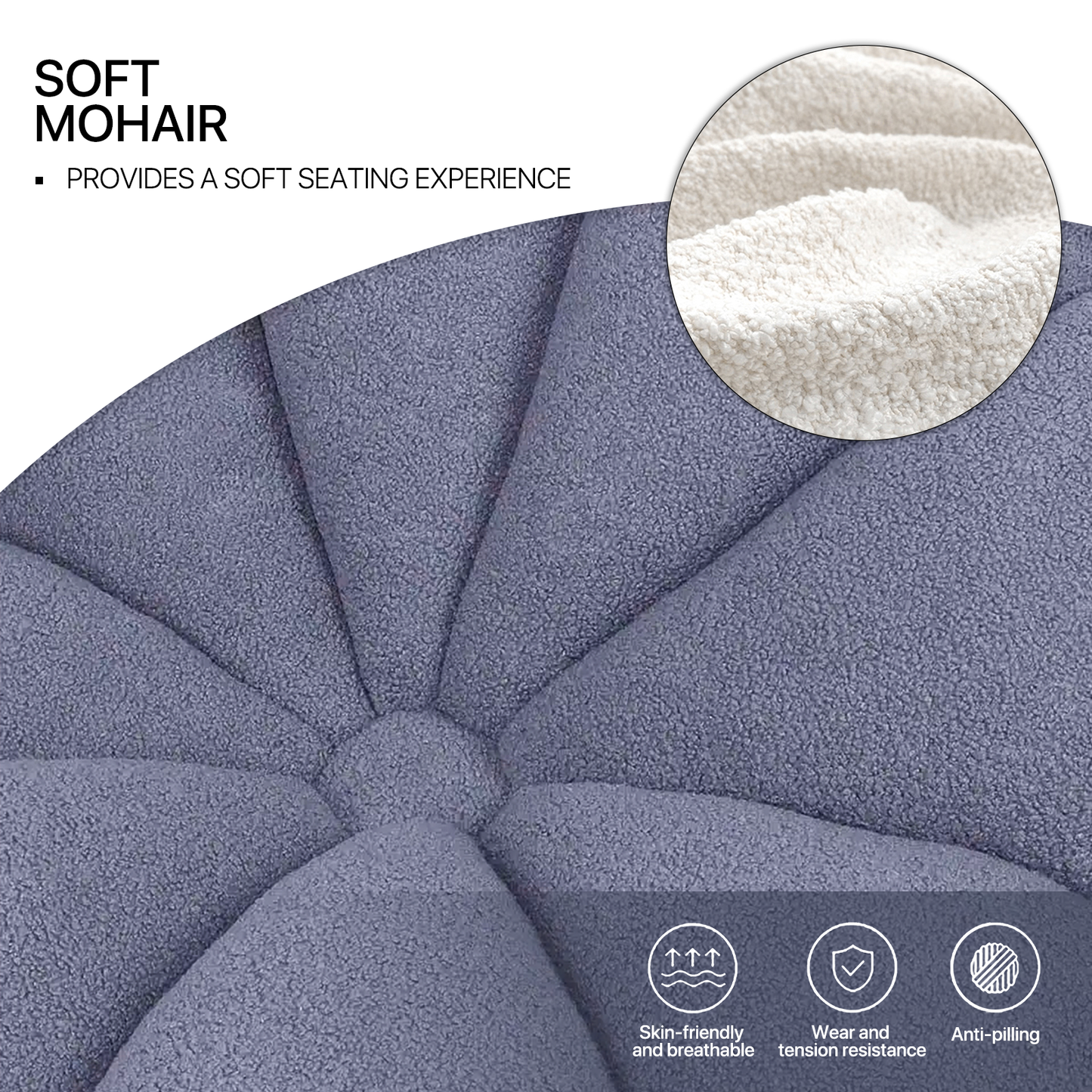 Upholstered Floor Lazy Sofa Couch Gaming Seat - Blooming Flower Shape