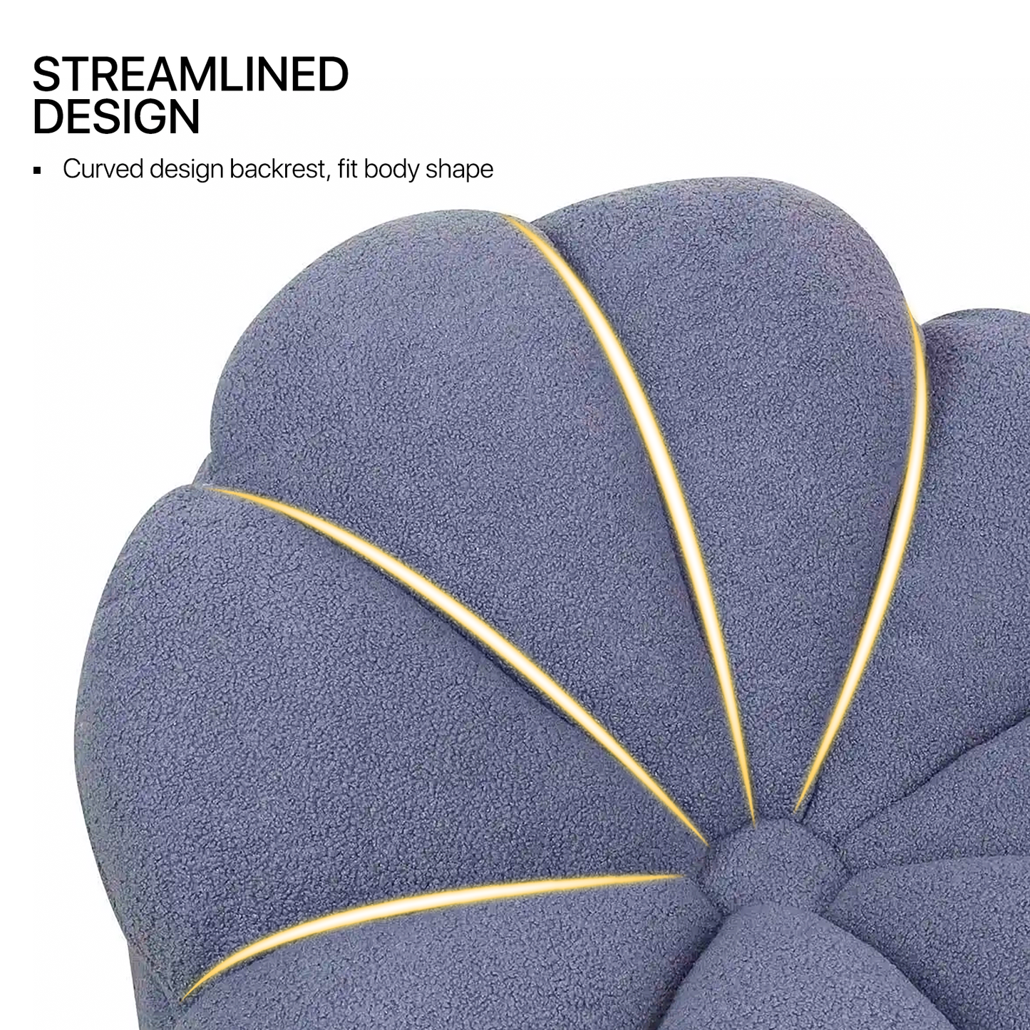 Upholstered Floor Lazy Sofa Couch Gaming Seat - Blooming Flower Shape