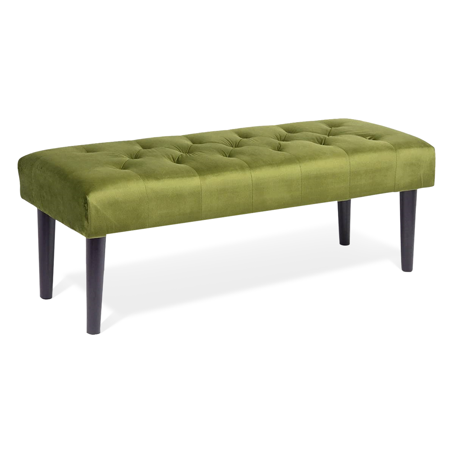 47" Green Tufted Ottoman Modern Rectangle Footstool Upholstered Bench Wood Foot