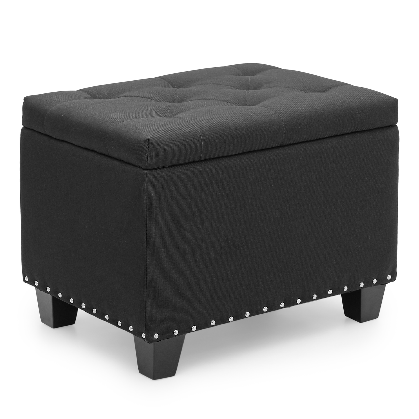 24" Storage Bench Lift Top Tufted Poufs Ottoman Upholstered Footrest Stool