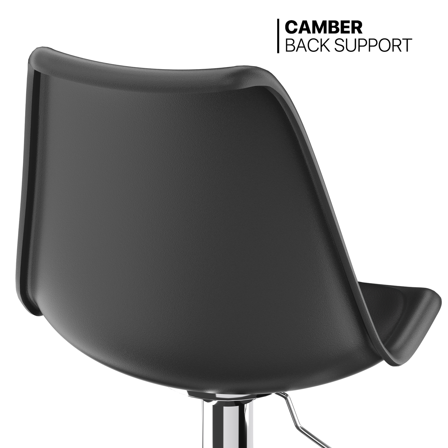 Set of 2 Swivel Plastic Bar Stool with PU Leather Seat Pad