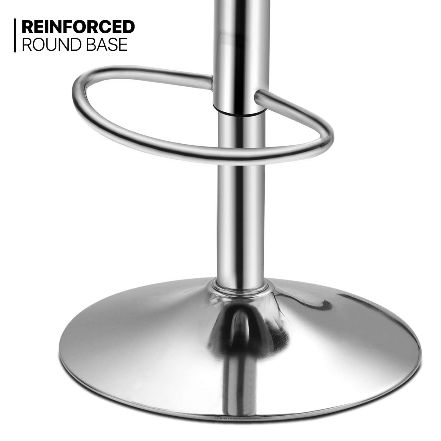 Set of 2 Swivel Plastic Bar Stool with PU Leather Seat Pad