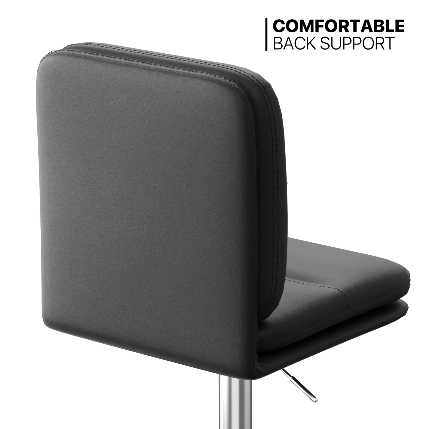 2 Pcs Adjustable Leather Bar Stool Swivel Counter Height Seat Dining Chair