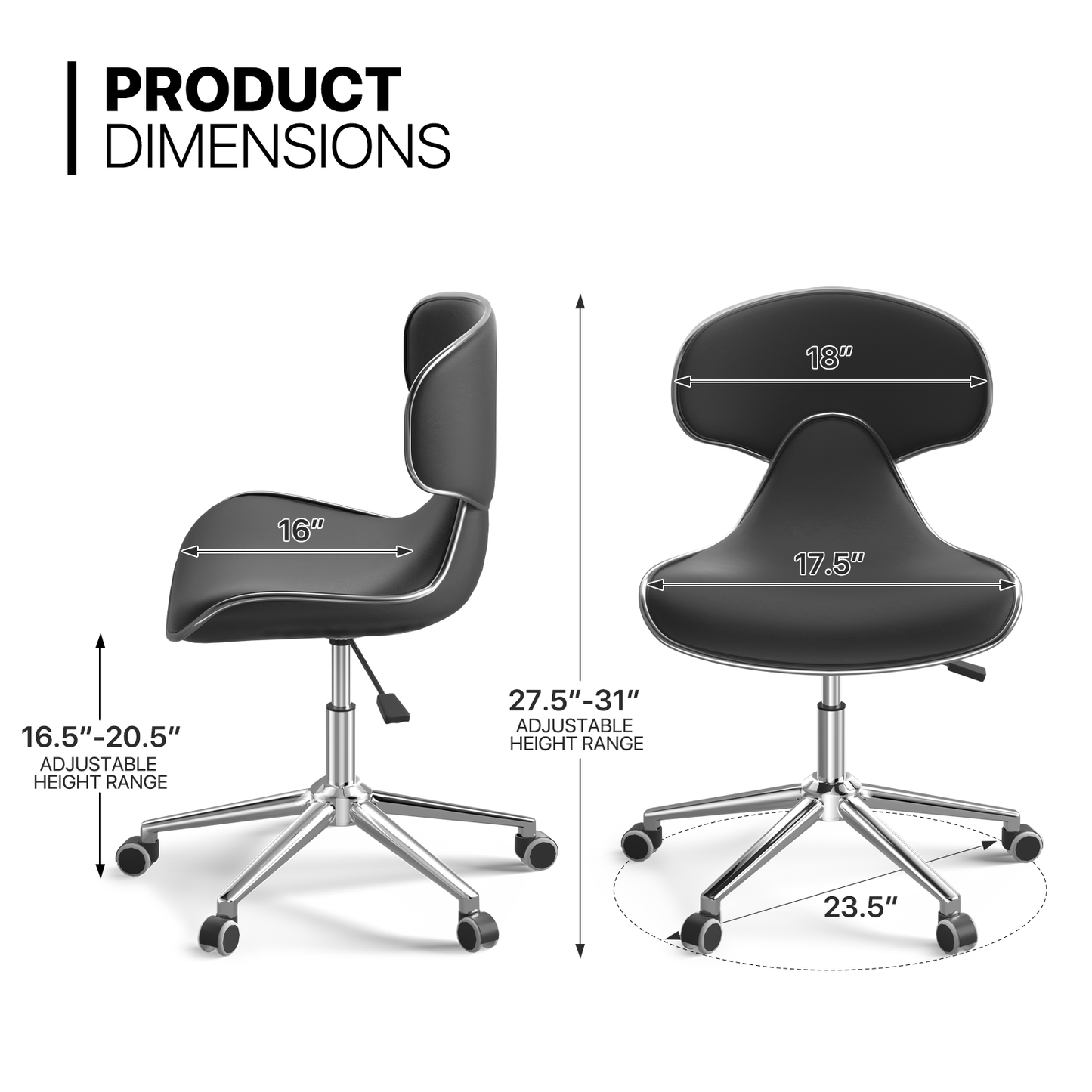 2x Rolling Spa Stools Salon Chair Adjustable Swivel Back Support Bar Stool