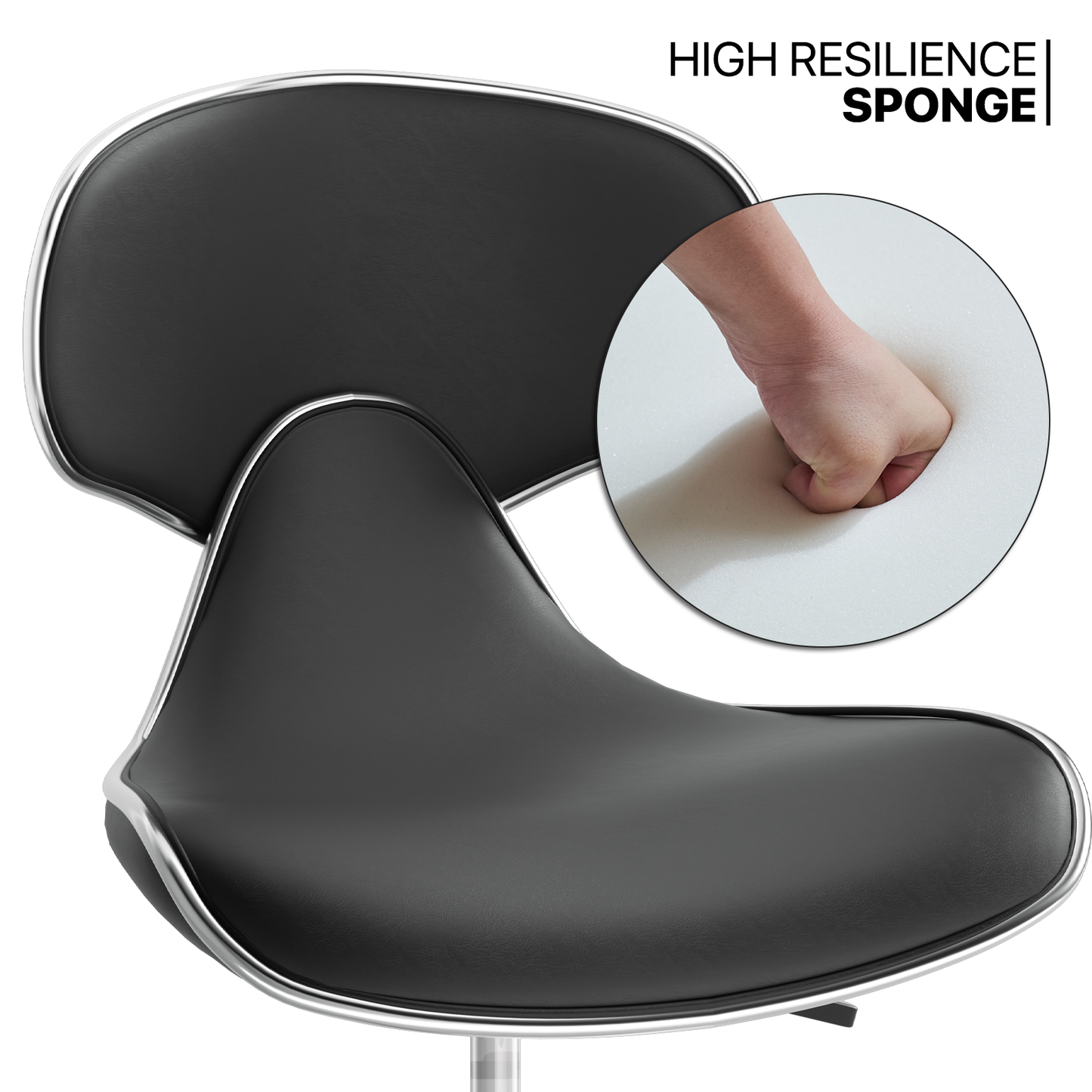 2x Rolling Spa Stools Salon Chair Adjustable Swivel Back Support Bar Stool