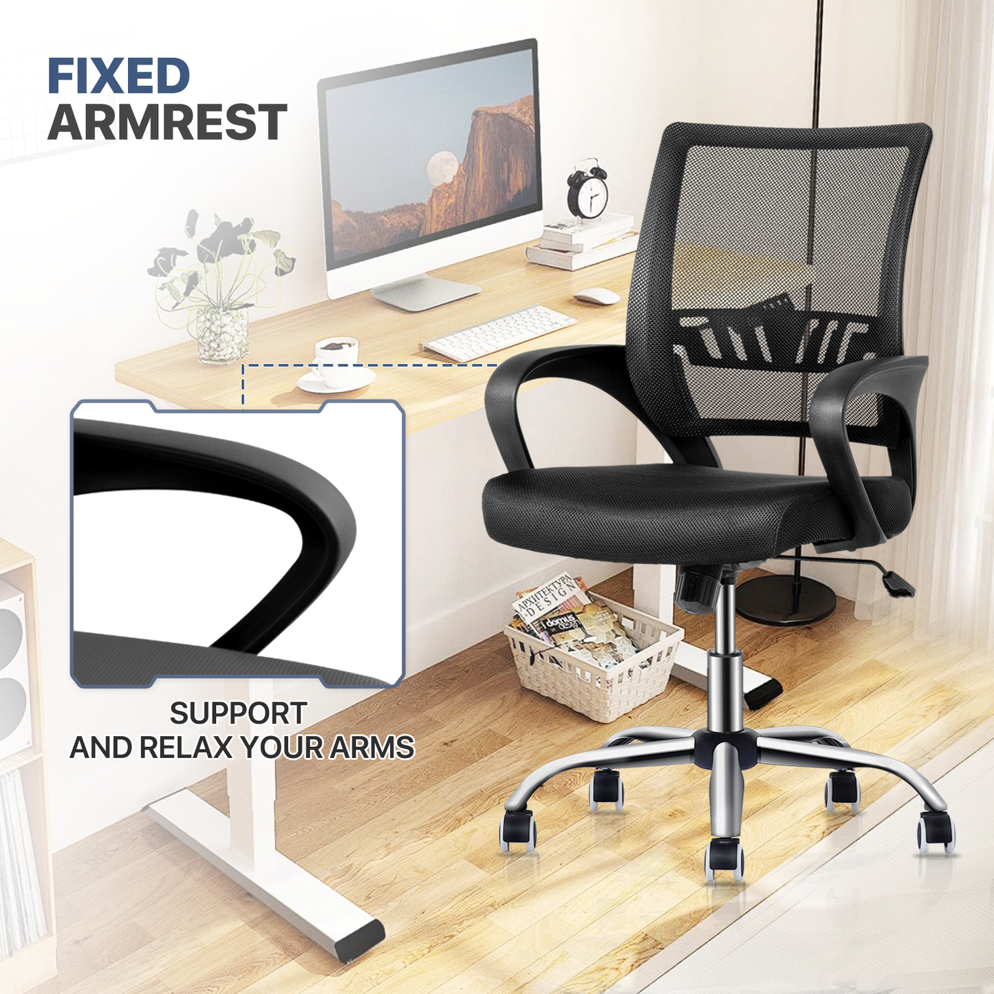 Mesh Task Chair - 29" x 47" Studded Mat Set