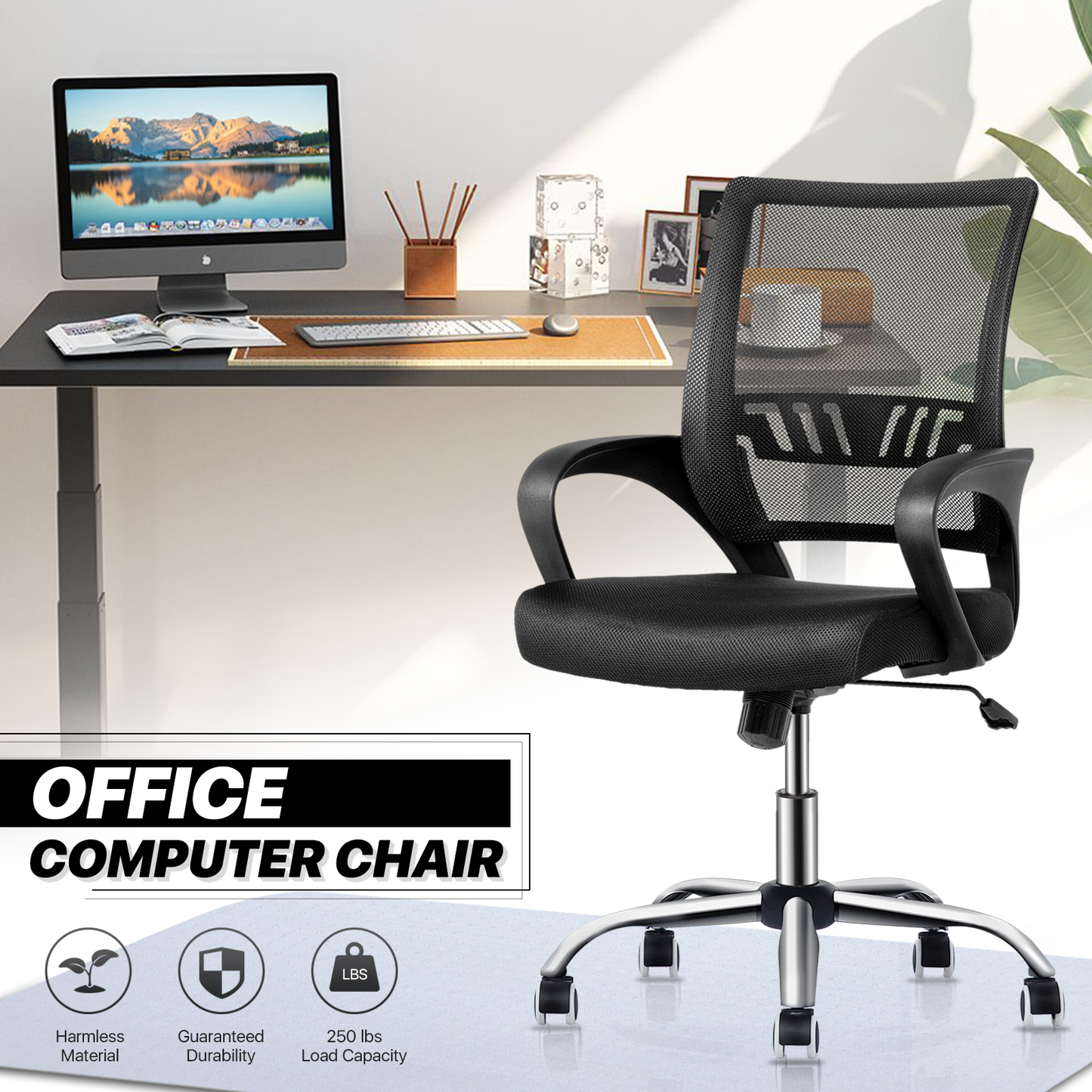 Mesh Task Chair - 29" x 47" Studded Mat Set