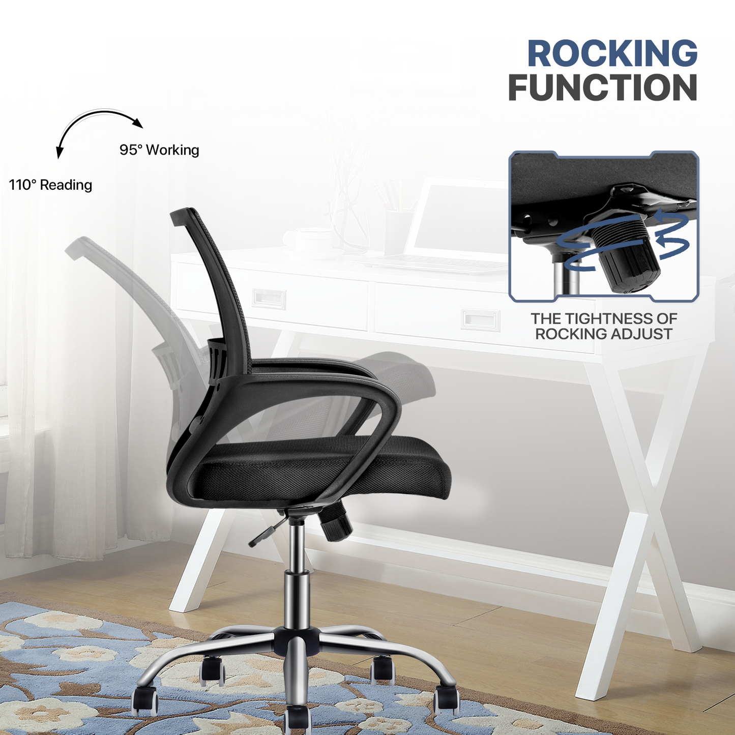 Mesh Task Chair - 29" x 47" Studded Mat Set