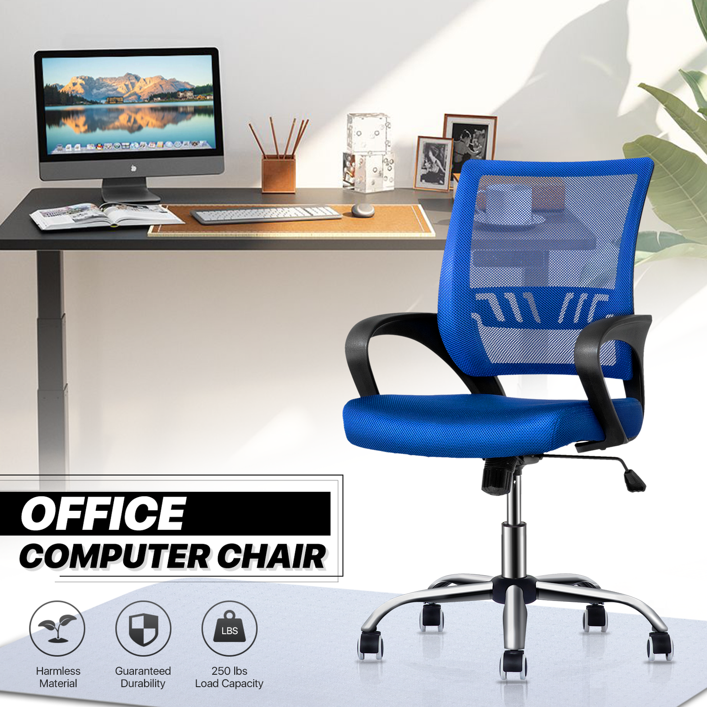 Mesh Task Chair - 29" x 47" Studded Mat Set
