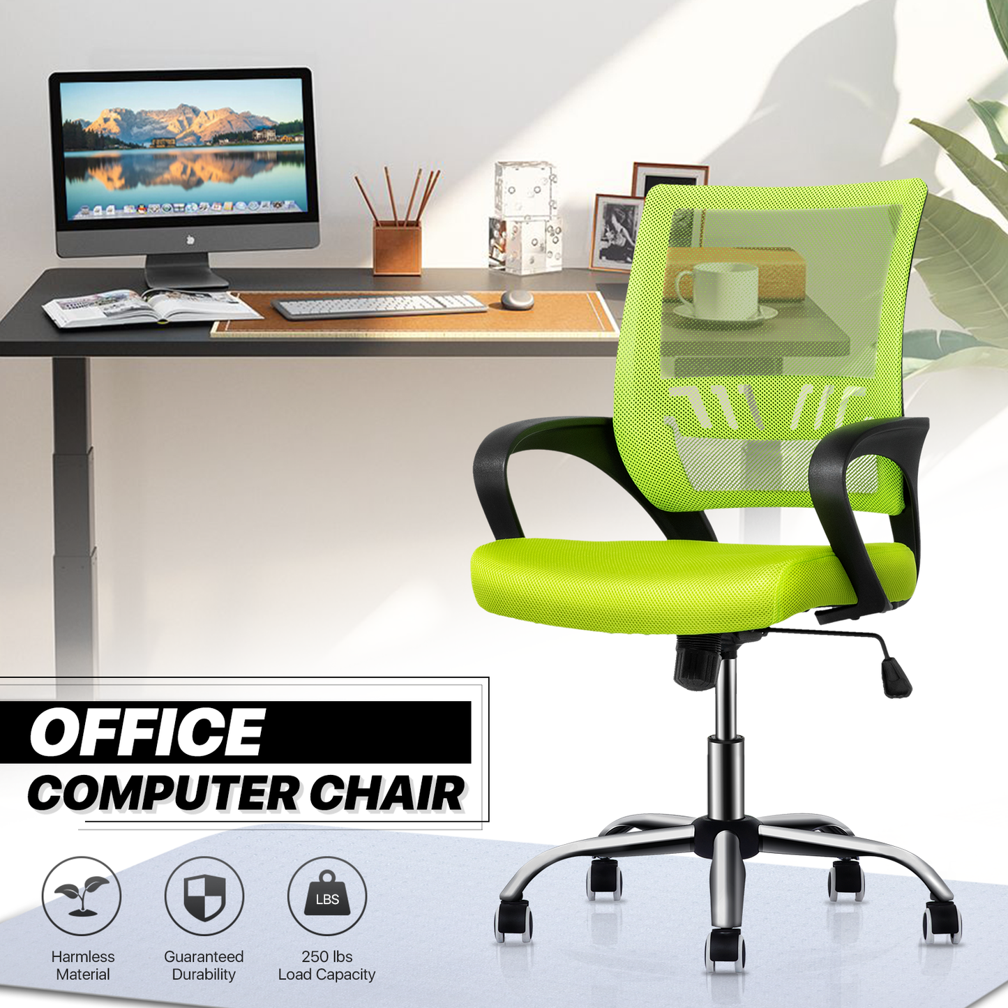 Mesh Task Chair - 29" x 47" Studded Mat Set
