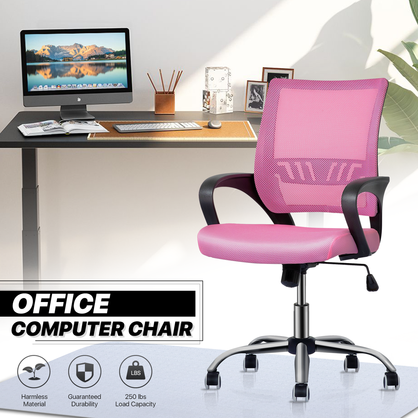Mesh Task Chair - 29" x 47" Studded Mat Set