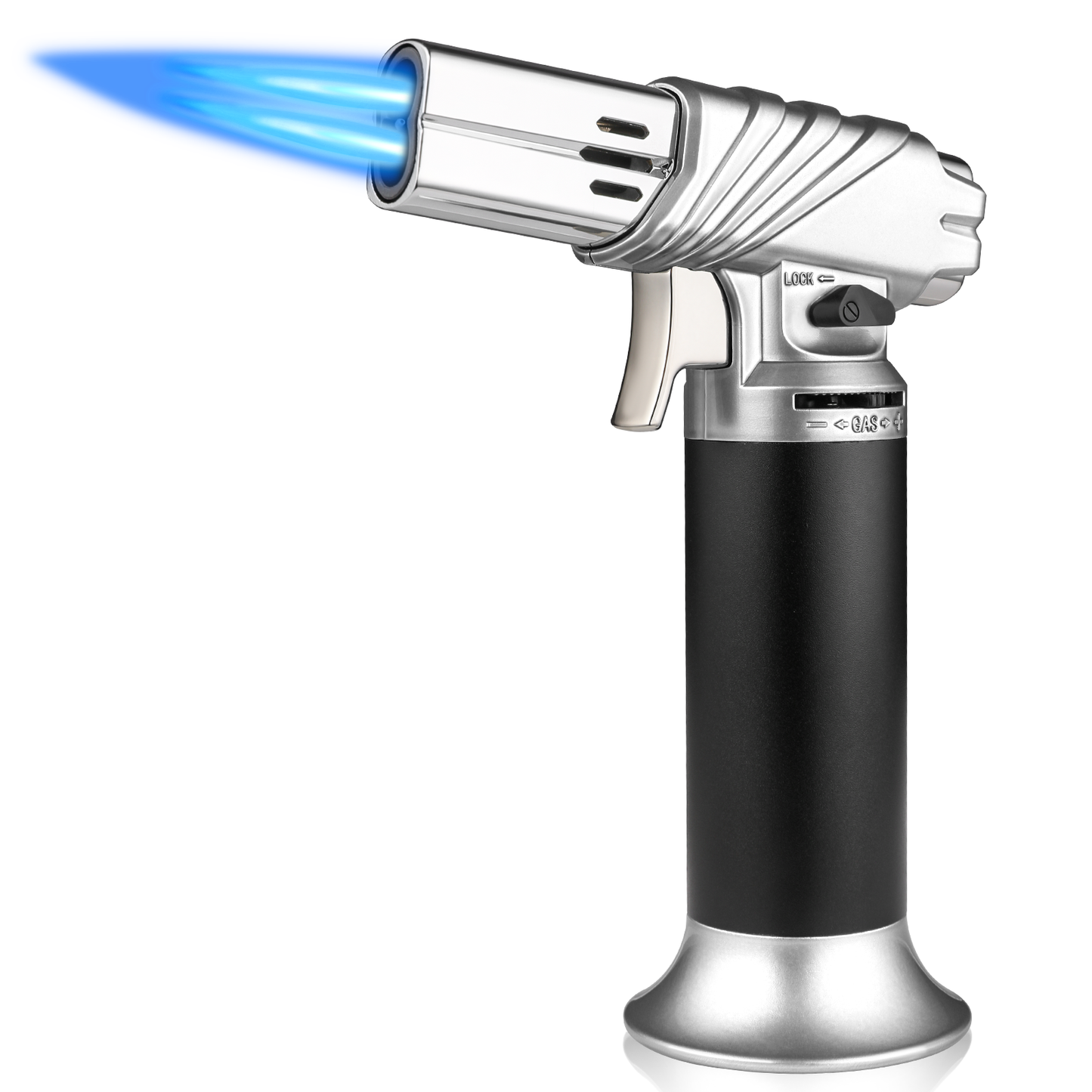 Butane Torch Lighter - Adjustable Flame Length+Safe Lock - w/Continuous Flame Mode