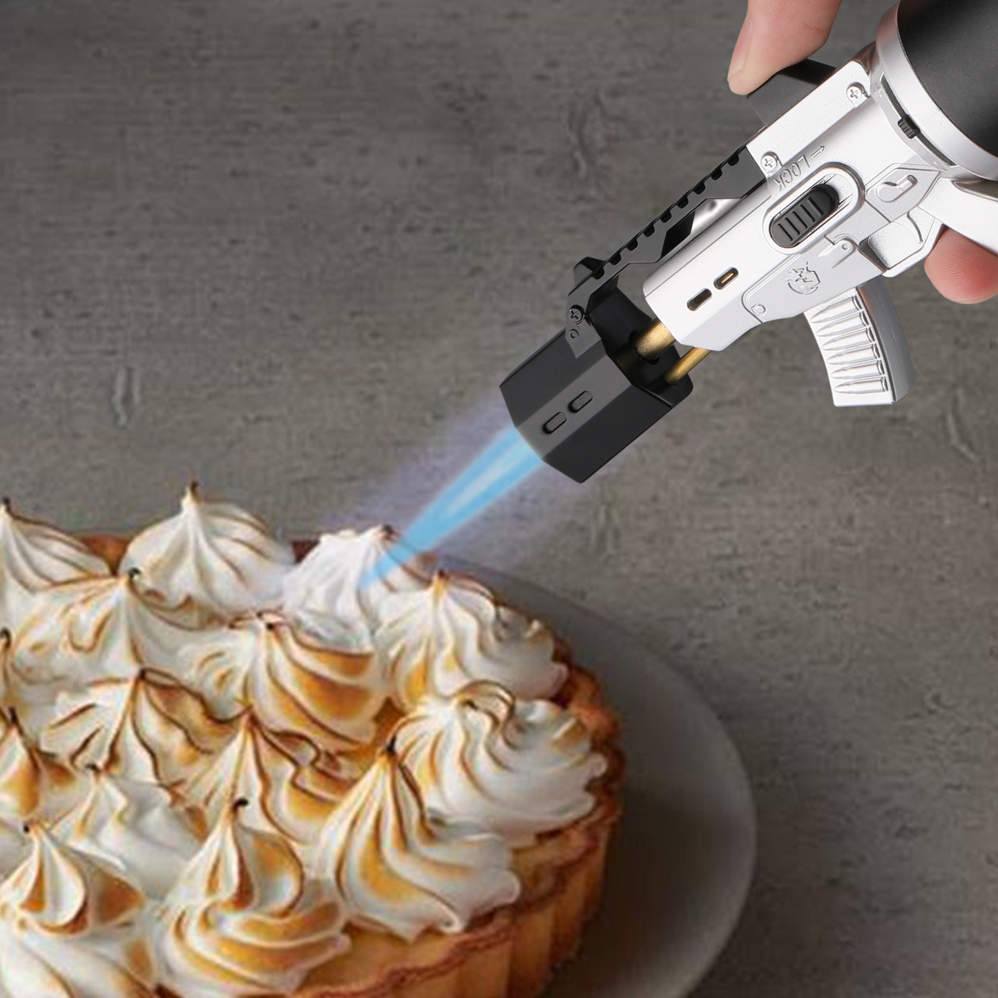 Butane Torch Lighter - Adjustable Flame Length+Safe Lock - w/Continuous Flame Mode