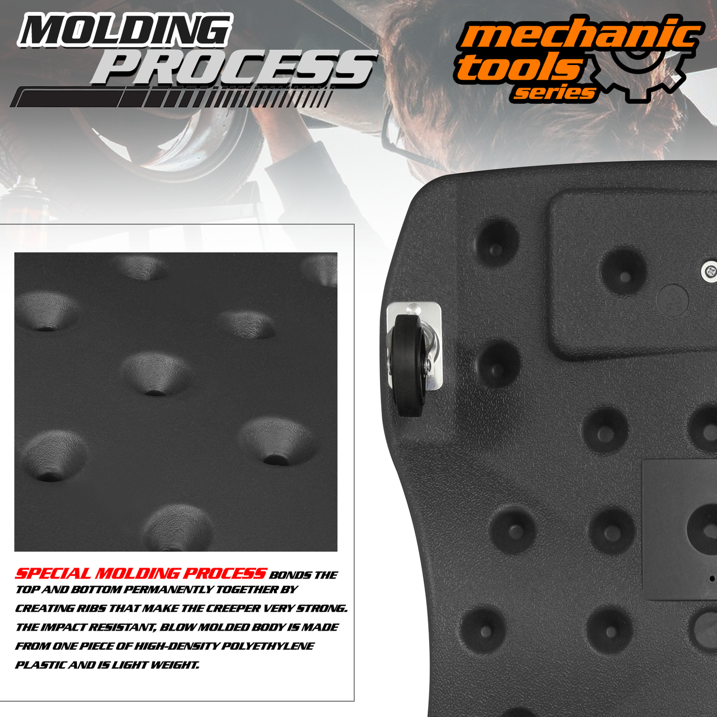 46.5'' Length Rolling Low Profile Creeper