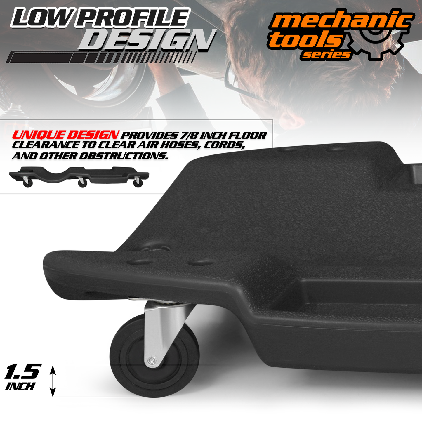 46.5'' Length Rolling Low Profile Creeper